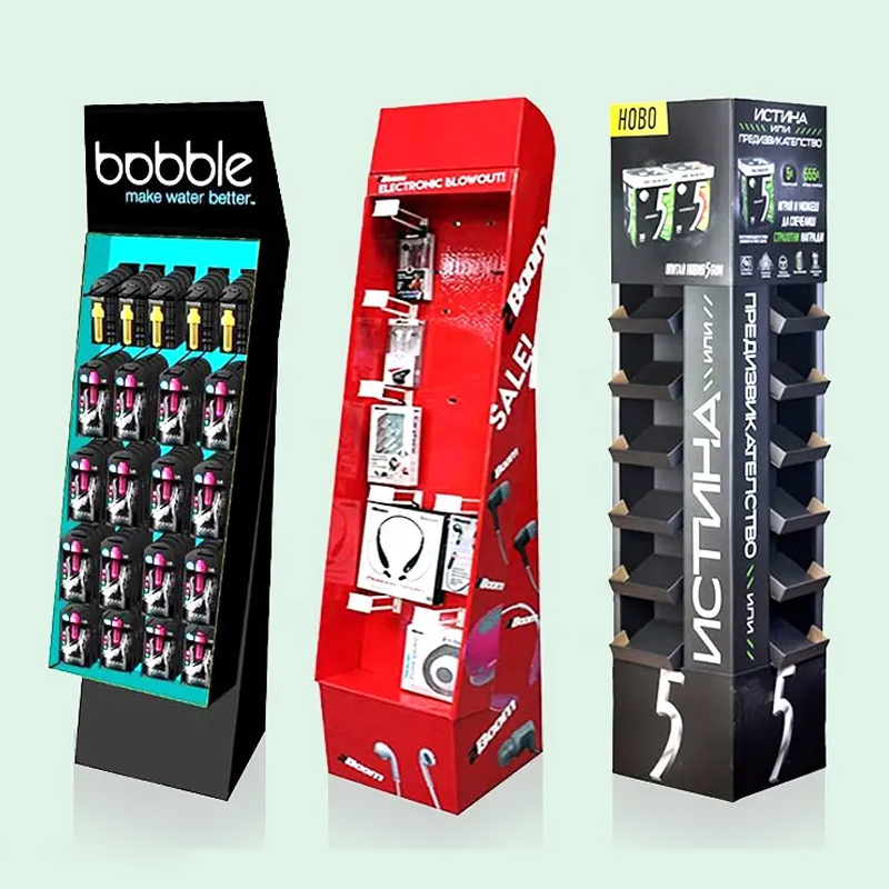 Custom Retail Store Promotion Paper Display Racks POP Free Standing Floor Corrugated Stand Cardboard Display - Holidaypac
