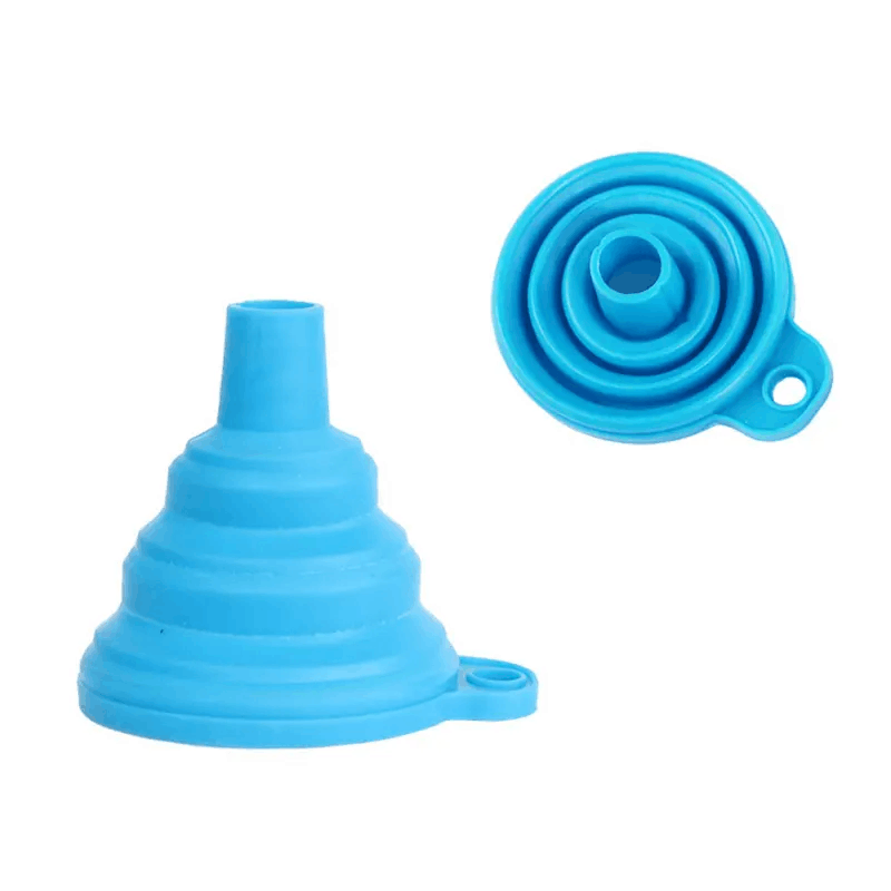 Holidaypac 1pcs Silicone Collapsible Food Funnel, Kitchen & Outdoor BBQ Seasoning Replacement Container Funnel