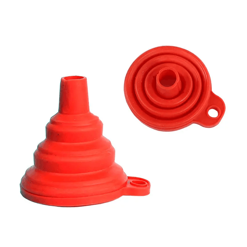 Holidaypac 1pcs Silicone Collapsible Food Funnel, Kitchen & Outdoor BBQ Seasoning Replacement Container Funnel