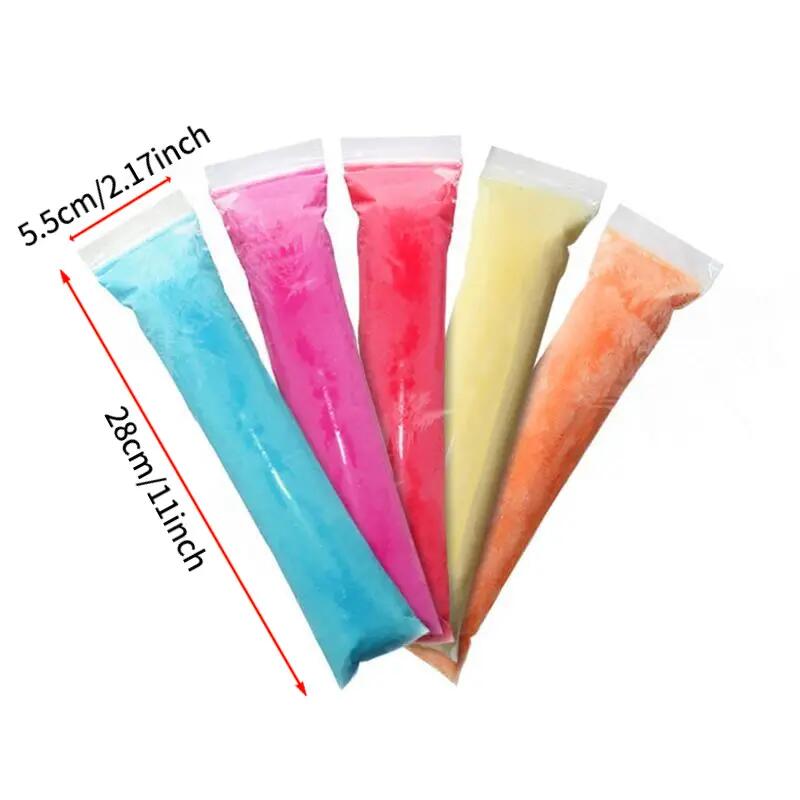 Holidaypac 10/20/50/100pcs Ice Popsicle Bags,Clear Disposable Ice Pops Mold Bags With Zip,BPA Free Freezer Tubes For Snack Yogurt Sticks Household Self-Sealing Disposable Ice-Making Bag