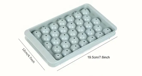 Holidaypac 2 Tier Ice Cube Trays 33 Grids Round Ice Cube Tray Set, Household Ice Cube Maker, Homemade Plastic Ice Hockey Mold With Lid, Flexible Food Grade Ice Cube Mold, Ice Trays For Freezer, Ice Cube Maker