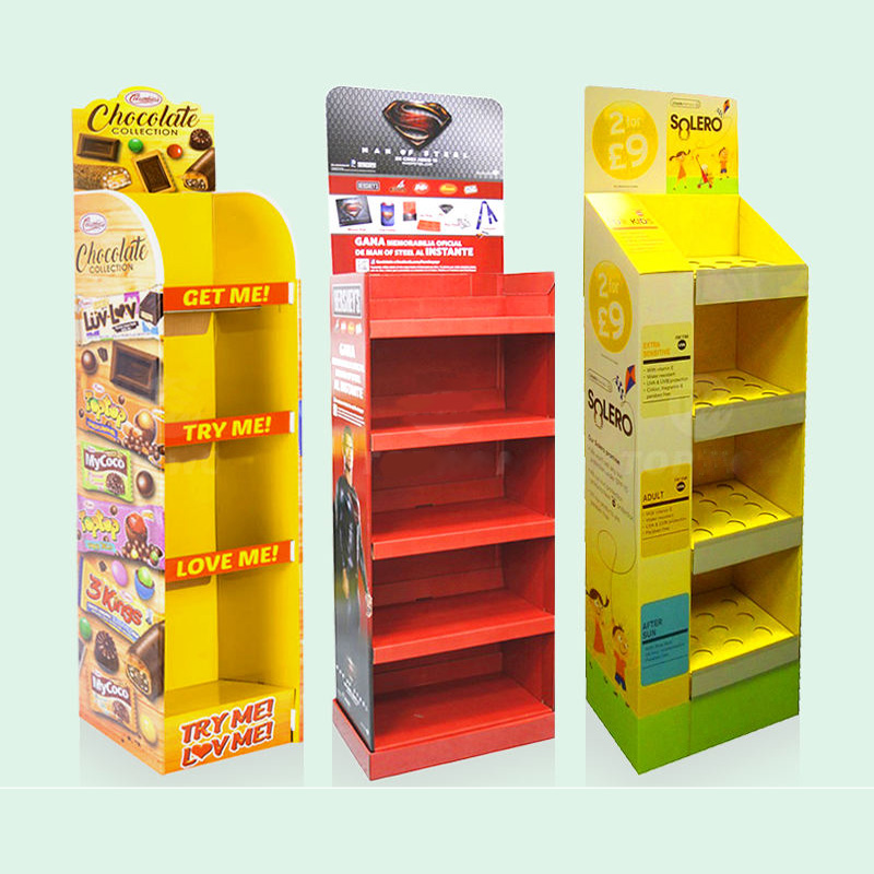 Supermarket Retail Custom Paper Corrugated Cardboard Display For Skincare