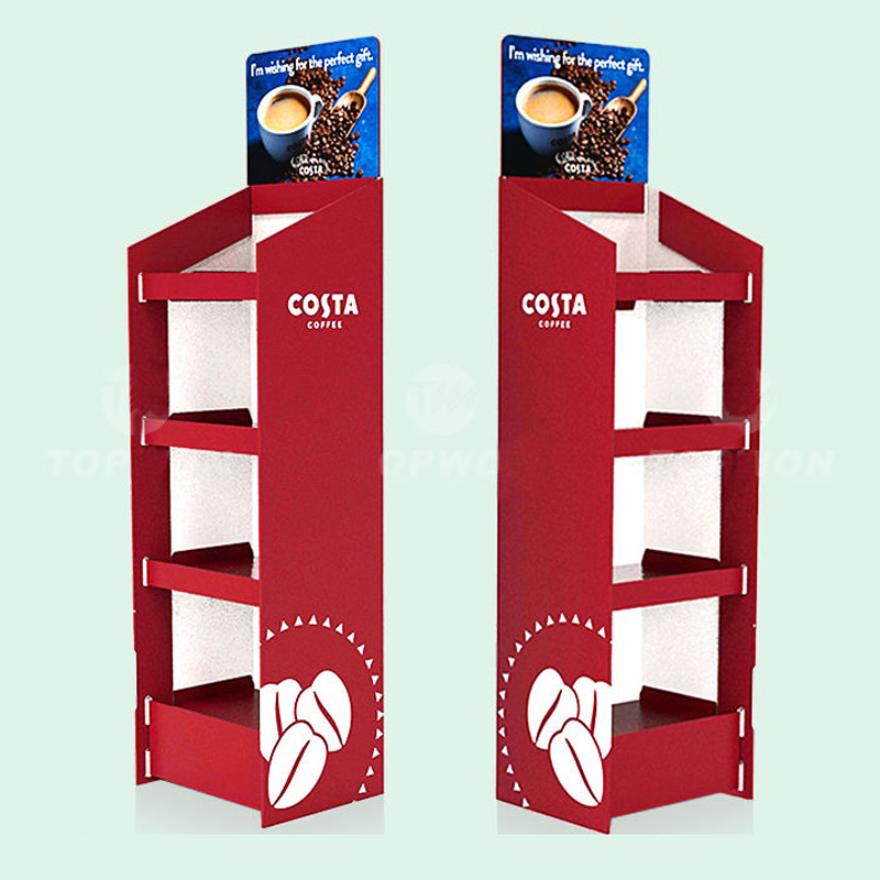 Supermarket Retail Custom Paper Corrugated Cardboard Display For Skincare