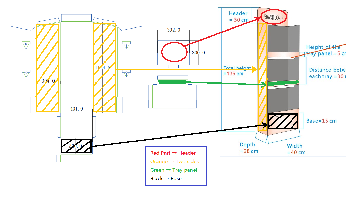 Design The Cardboard Display Dieline Template 