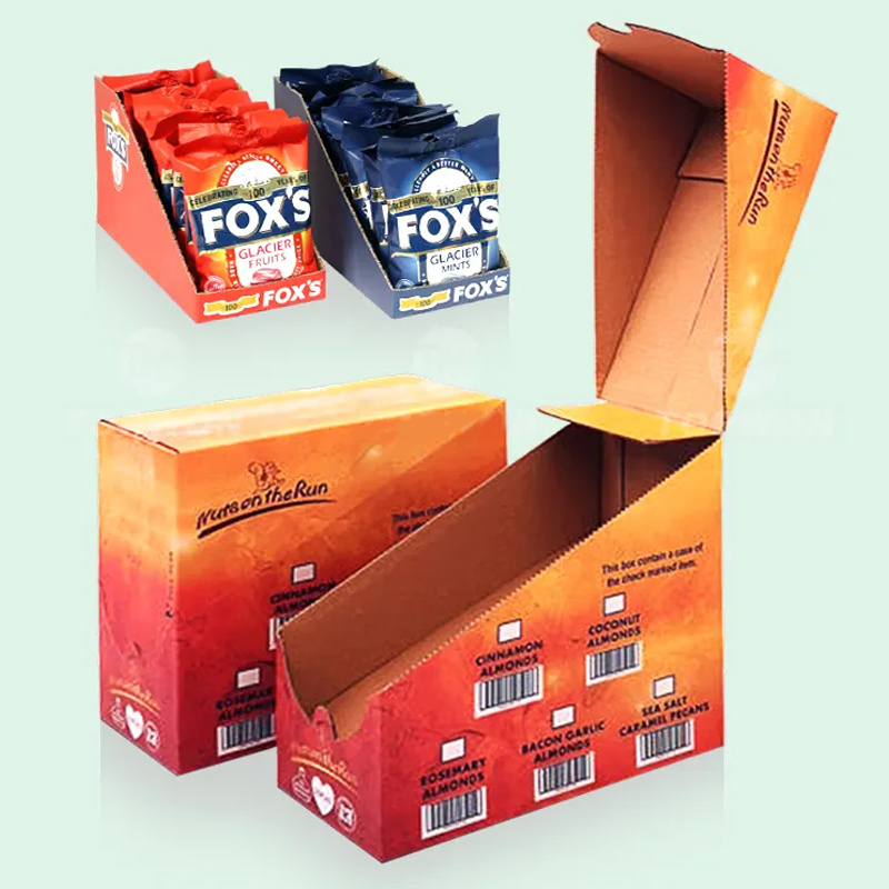 Custom Retail Paper Shelf Ready Display Packaging Box POS Cardboard Corrugated Tear Away Box