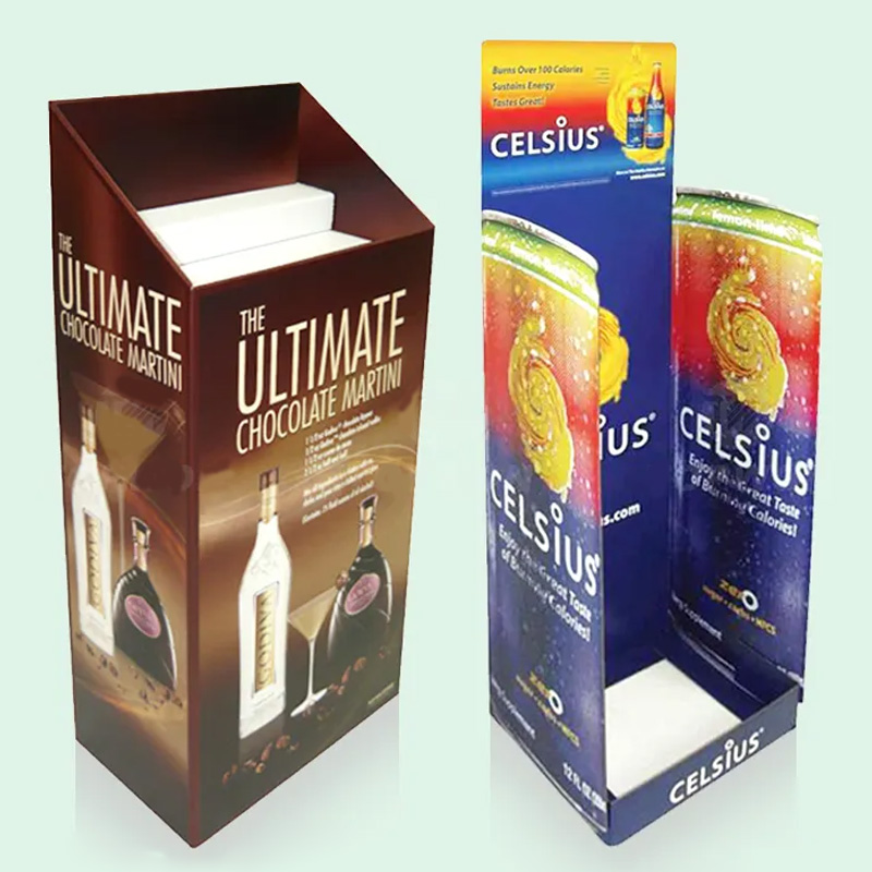 Custom Supermarket Corrugated Case Stackers Cardboard Floor Display Stand Beer/Wine/Drinks/Water Display Racks - Holidaypac
