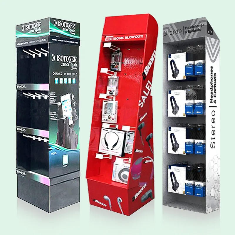 Custom Pegboard Retail Hanging Floor Hook Display Rack Cardboard Display Stand With Peg Hook - Holidaypac