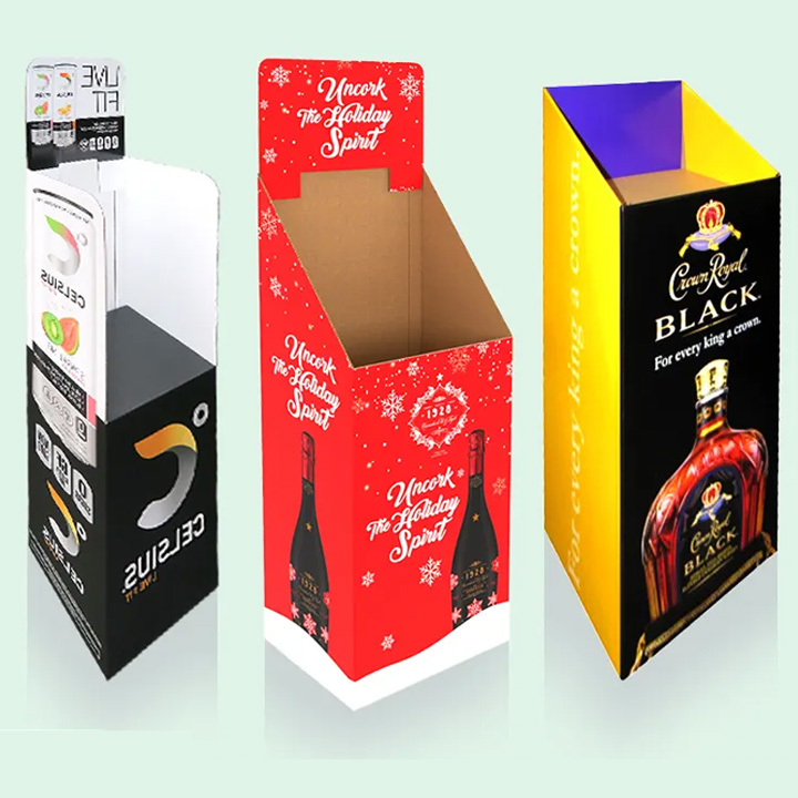 High Quality Supermarket Retail Display Racks Corrugated Cardboard Case Stacker Display Stand Cardboard Dump Bin