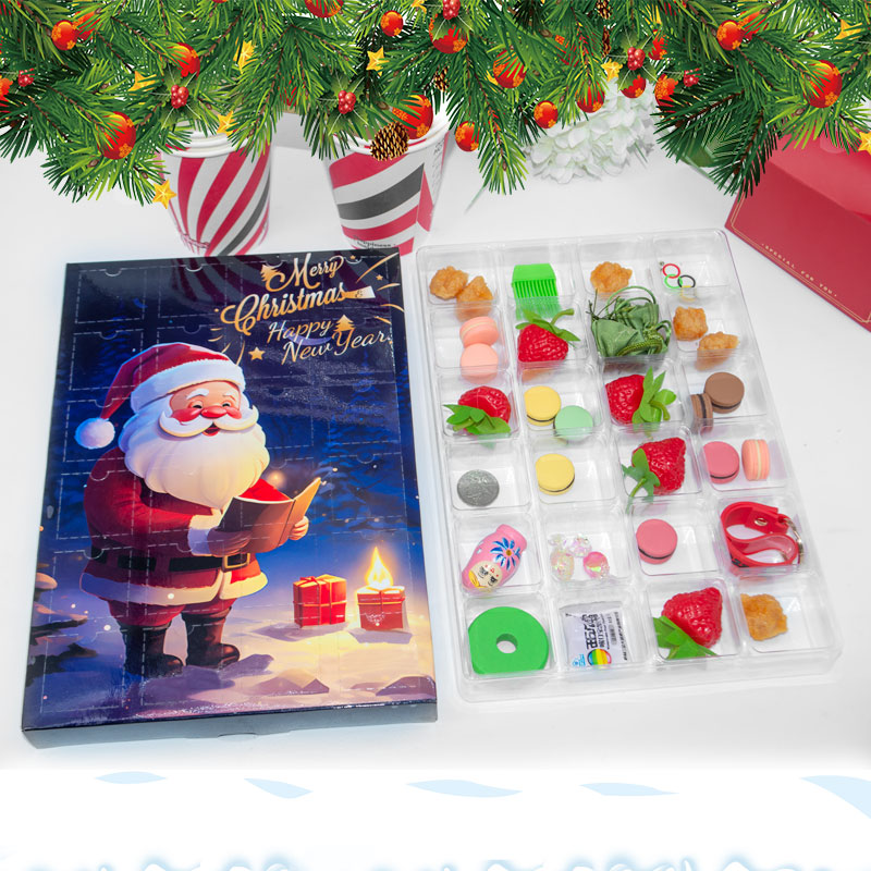 Spot Christmas hand-torn countdown calendar blind box packaging