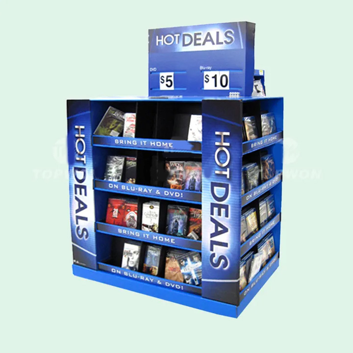 High Quality Supermarket Pallet Display Cardboard Floor Display Stand Food Snack T shirt Stationery Pallet Display Stand