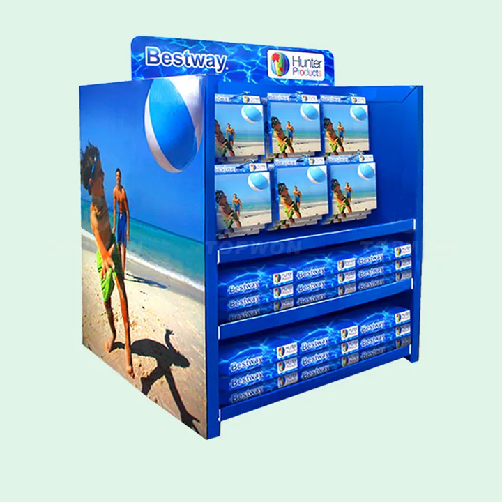 High Quality Supermarket Pallet Display Cardboard Floor Display Stand Food Snack T shirt Stationery Pallet Display Stand