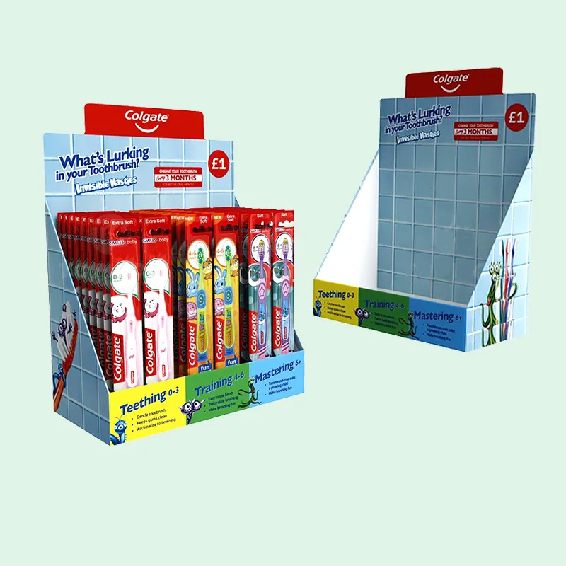High Quality Grocery Store Display Racks Cardboard Counter Pdq Display Box Toothbrush Soap Cleaner Hair Brush Display Stand - Holidaypac