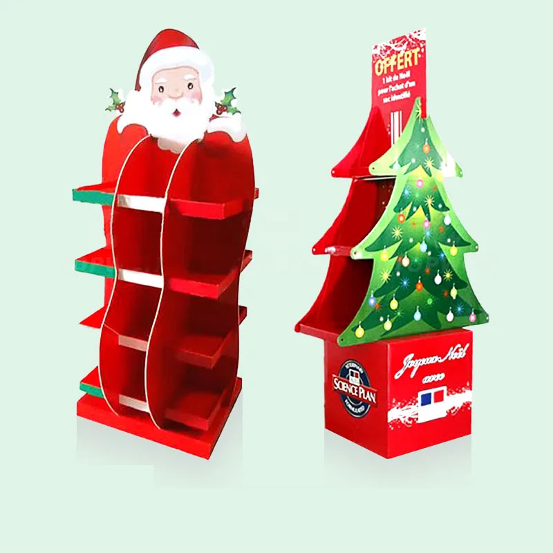 Hot Sale Christmas Festival Promotional Product Display Rack Cardboard Floor Display Stand Gift Christmas Tree Display Stand - Holidaypac