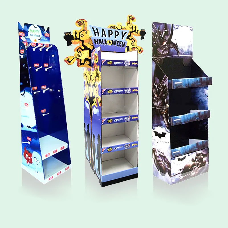Hot Sale Halloween Promote Sales Display Rack Corrugated Cardboard Floor Display Stand Supermarket Retail Display Stand - Holidaypac