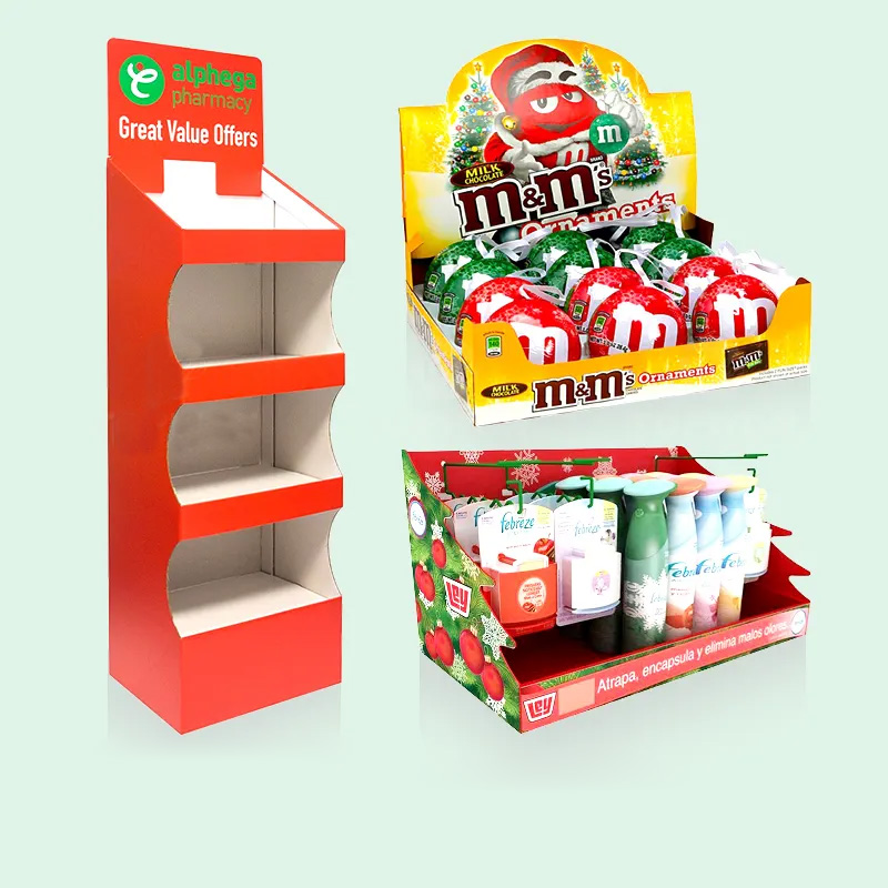 Custom Supermarket Christmas Festival Promotional Tree Display Rack Cardboard Pop Display Stand Chocolate Candy Display Stand - Holidaypac