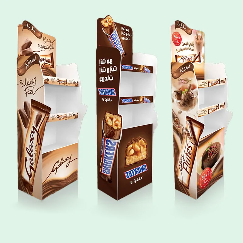 High Quality Supermarket Floor Display Stand Cardboard Pop Up Display Shelve Cosmetic Drink Food Display Stand