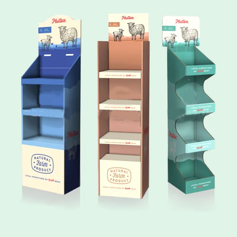 High Quality Supermarket Floor Display Stand Cardboard Pop Up Display Shelve Cosmetic Drink Food Display Stand