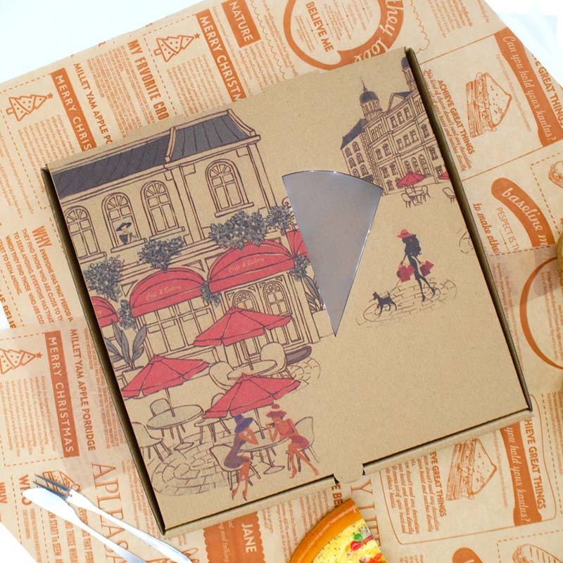 Food grade Kraft paper pizza packaging box Blank box 10