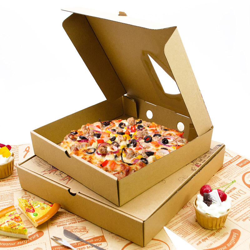 Food grade Kraft paper pizza packaging box Blank box 10