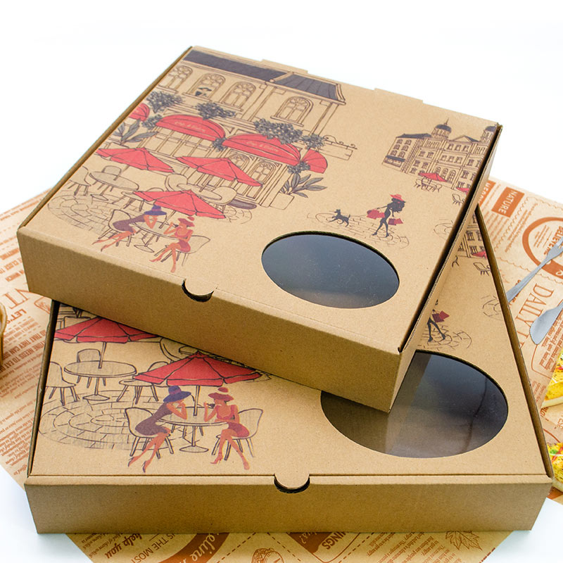 Food grade Kraft paper pizza packaging box Blank box 10