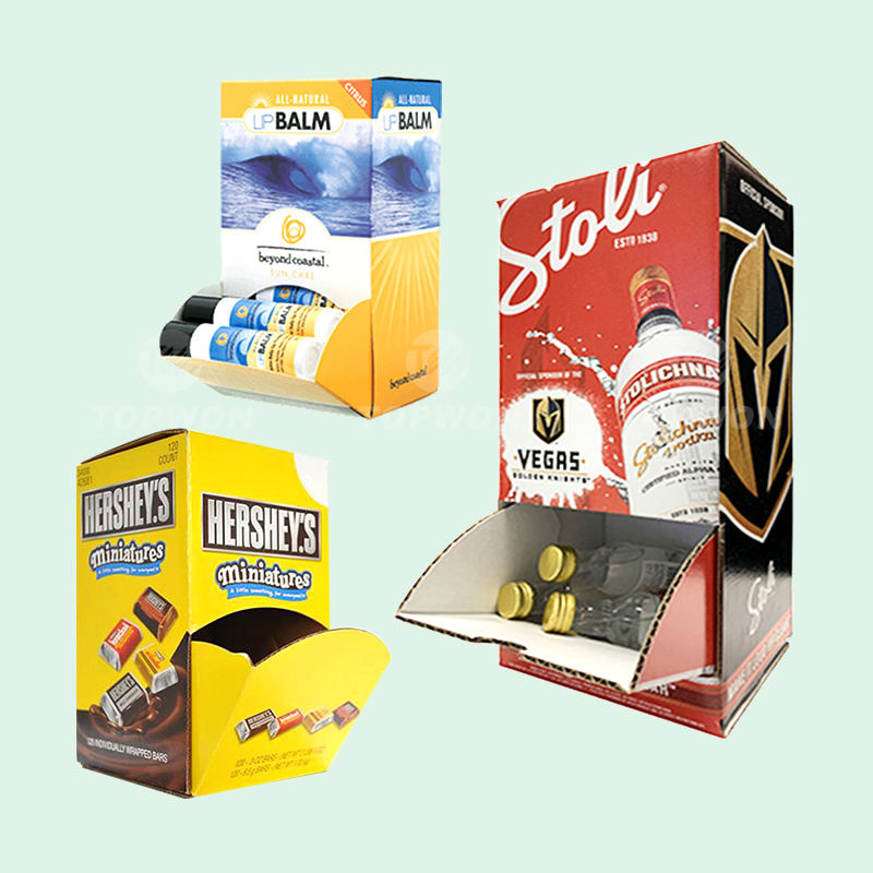 High Quality Supermarket Retail Display Packaging Box Cardboard Pdq Display Box Food Makeup Gravity Display Box