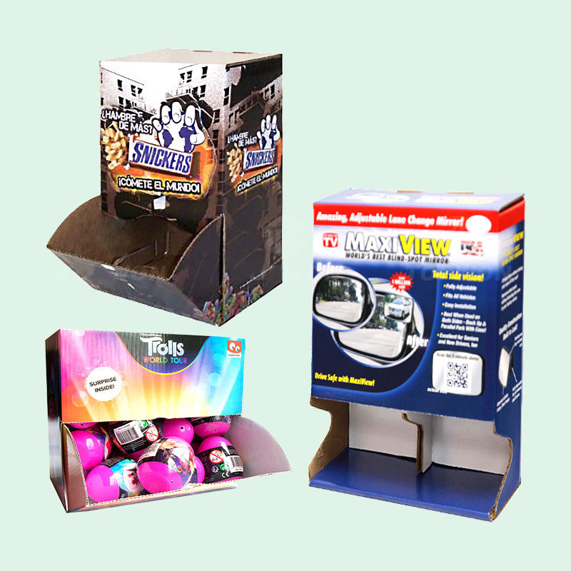 High Quality Supermarket Retail Display Packaging Box Cardboard Pdq Display Box Food Makeup Gravity Display Box