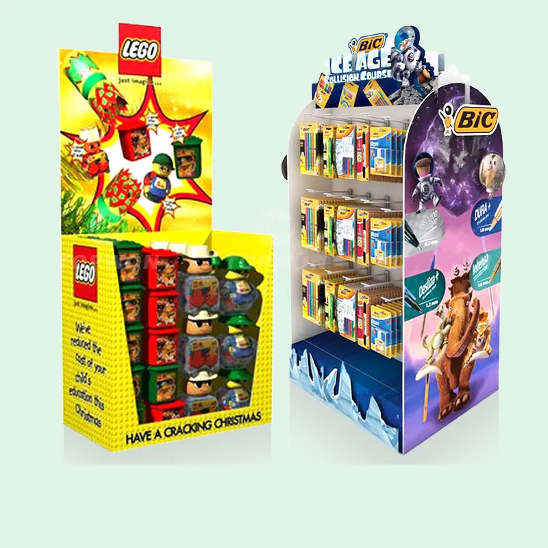 Custom Supermarket Corrugated Toys Display Stand Cardboard Pop Up Display Stand Toy Car Display Stand - Holidaypac