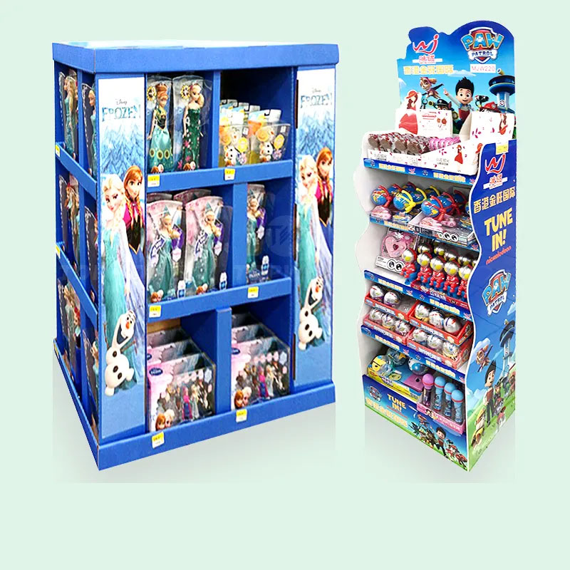 Custom Supermarket Corrugated Toys Display Stand Cardboard Pop Up Display Stand Toy Car Display Stand