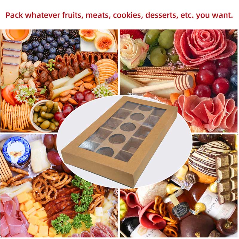 Wholesale Recyclable Snack Platter Box Packaging Box Candy Nut Dinner Picnic Gifting Party Graing box with clear window