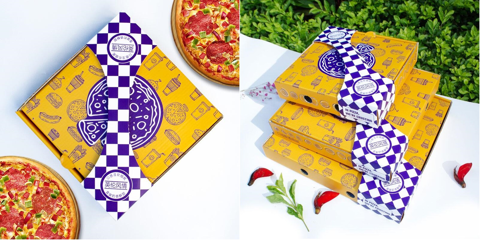Holidaypac Customize Disposable Fast Food Packaging Boxes With Different Sizes of Portable Pizza Boxes