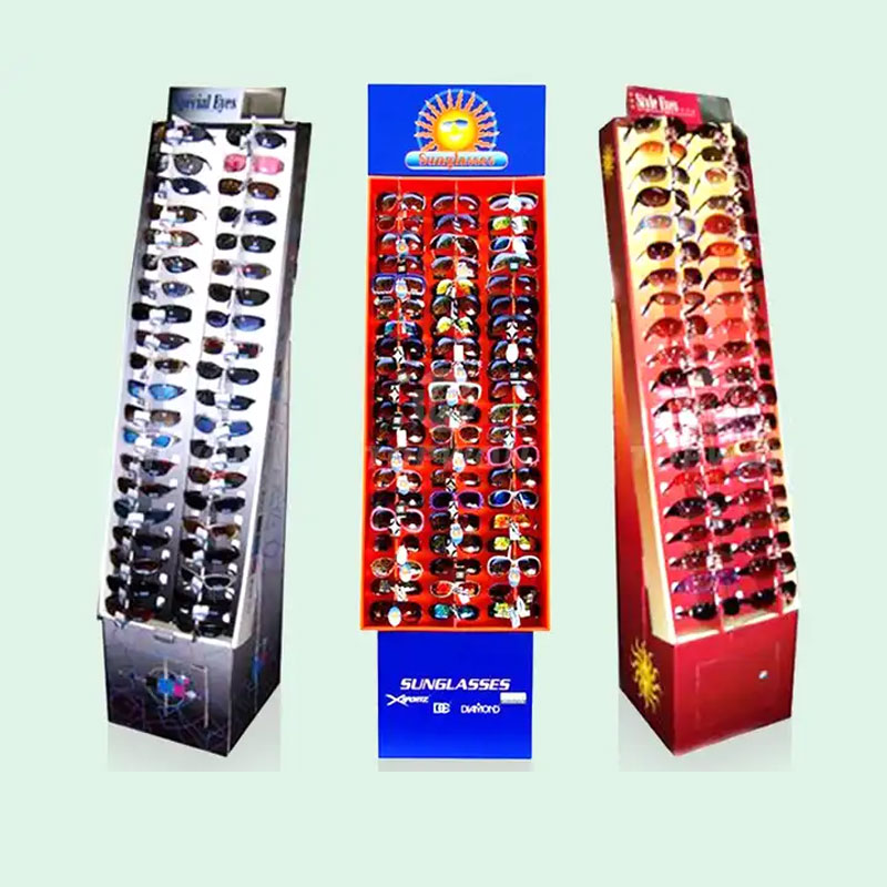 High Quality Supermarket Retail Eyeglasses Display Stand Cardboard Pop Pallet Display Rack Sunglasses Display Stand