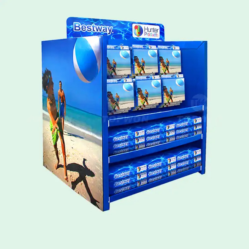 Hot Sale Supermarket Retail Engine Oil Pallet Display Cardboard Pop Pallet Display Stand Glass water Motor Oil Pallet Display