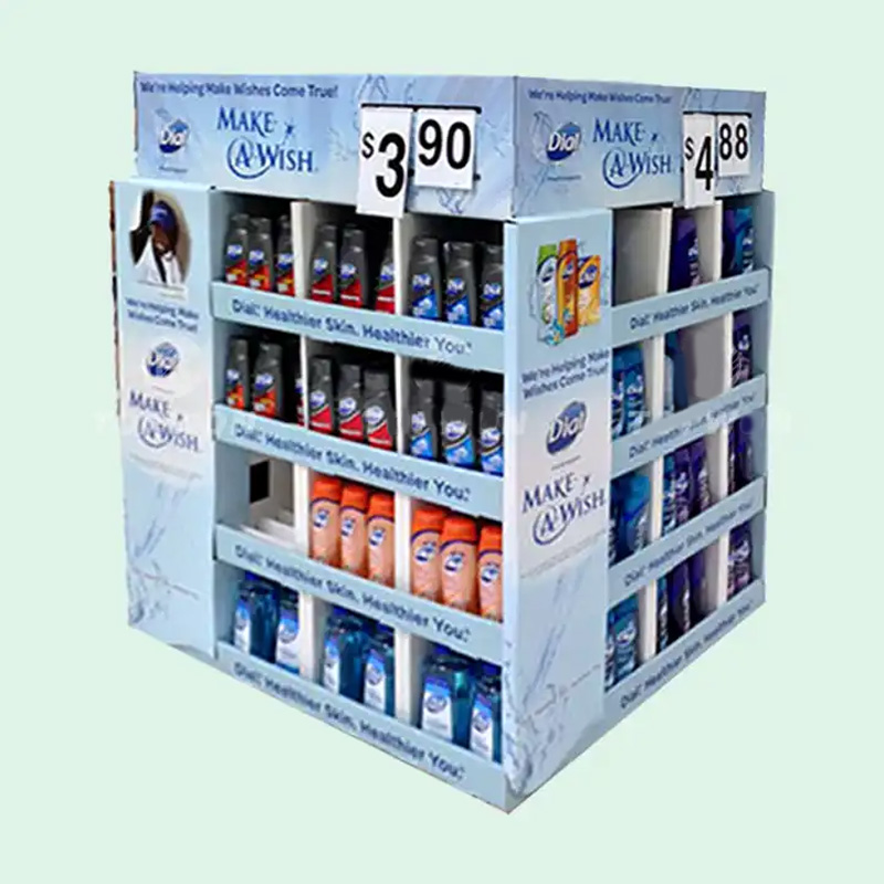 Hot Sale Supermarket Retail Engine Oil Pallet Display Cardboard Pop Pallet Display Stand Glass water Motor Oil Pallet Display