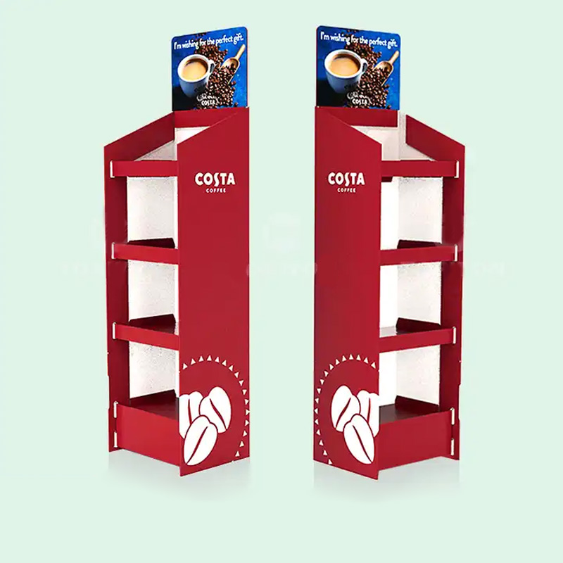 Custom Corrugated Paper Retail Shelving Cardboard Grocery Store Display Shelves For Supermarket - Holidaypac