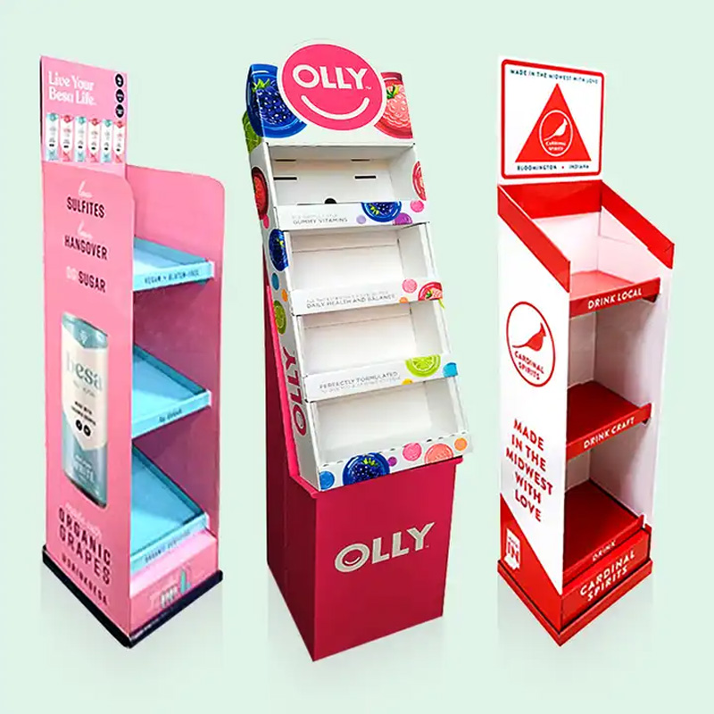 Custom Corrugated Paper Retail Shelving Cardboard Grocery Store Display Shelves For Supermarket