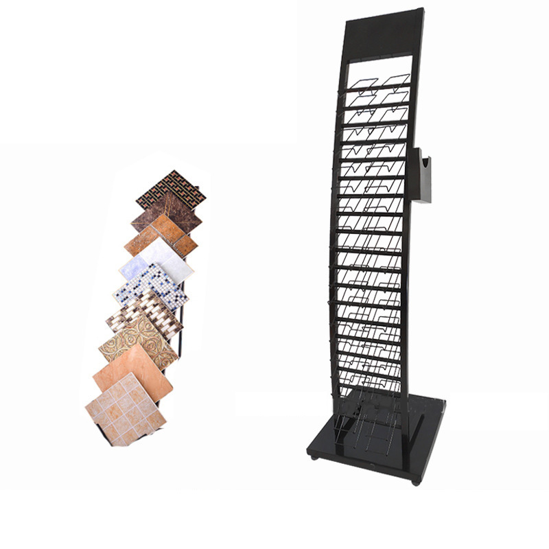 Practical Metal Ceramic Sample Showroom Floor Stand Granite Marble Shelf Mosaic Stone Cabinet Boards Tile Display Rack