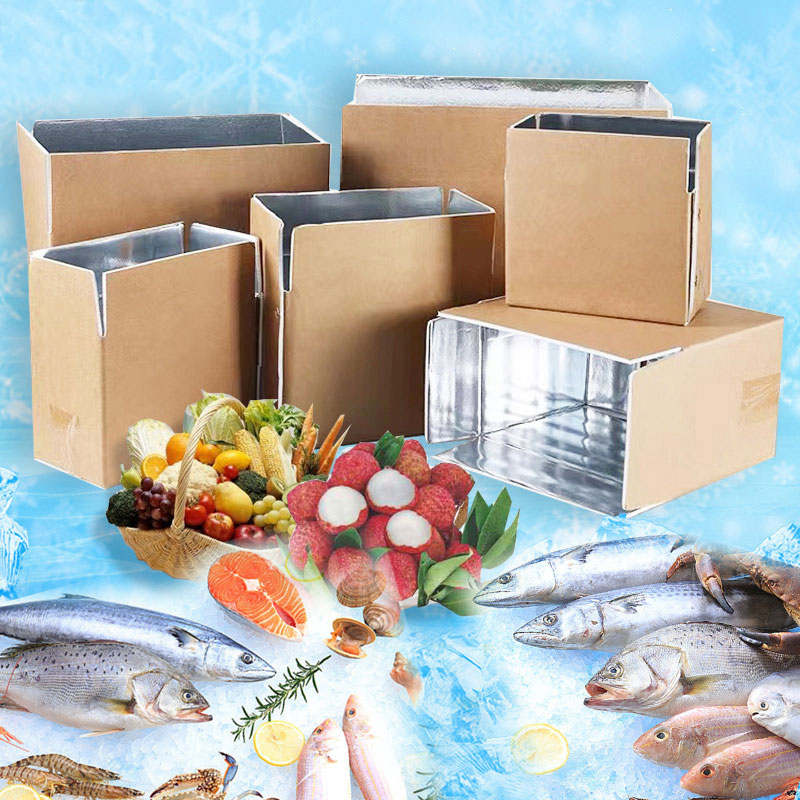 Biodegradable Frozen Food Packaging Insulated Cooler Cardboard Frozen Shipping Cold Chain Transportation Carton Box Cake Cartons