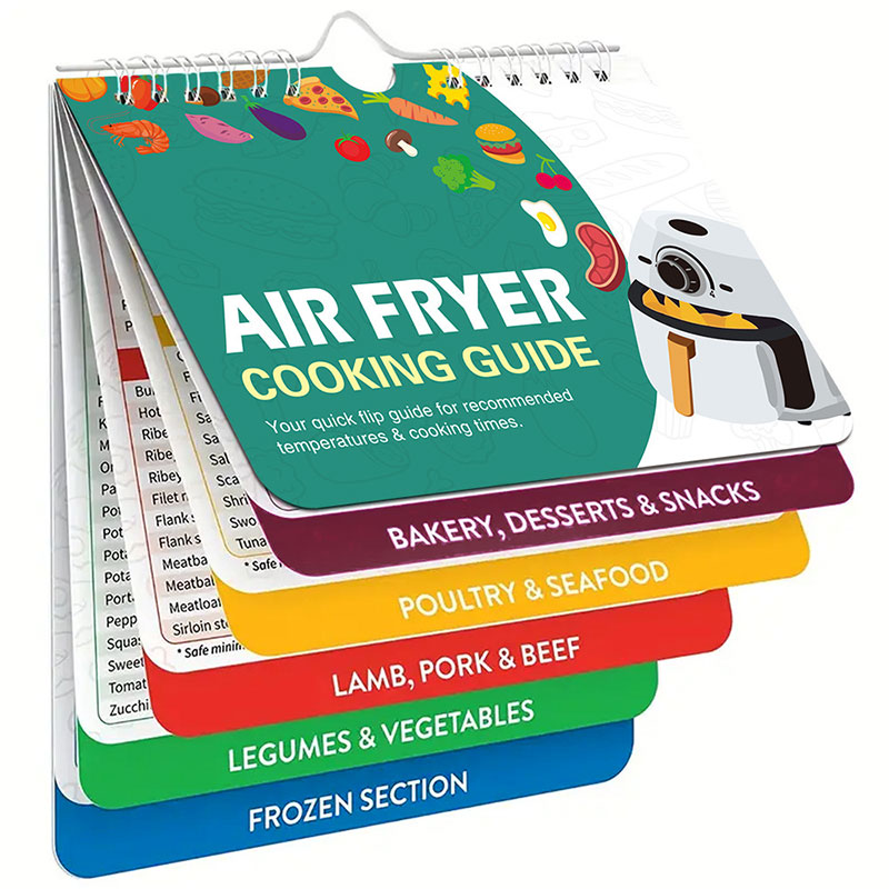 Air Fryer Cheat Sheet Magnets Cooking Guide Booklet - Air Fryer Magnetic Cheat Sheet Set Cooking Times Chart - Cookbooks Air Fryer Accessories Oven Cooking Pot Temp Guide Kitchen Conversion