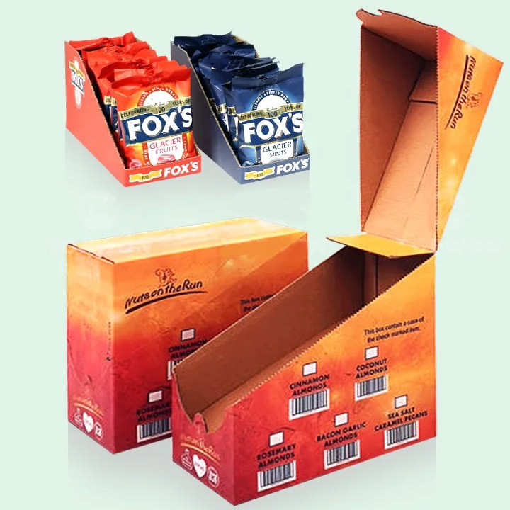 Holidaypac Paper Top Counter Small Corrugated Carton Packaging Boxes for Retail pre Roll Store Custom Cardboard Preroll Display Box