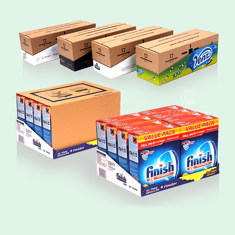 Custom Pre Roll Folding Cardboard Paper Pdq Counter Retail Display Packaging Box With Tear Off Line For Snack