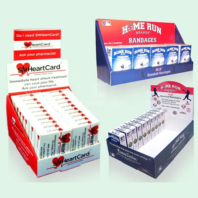 High Quality Retail Shop Pharmacy Counter Display Stand Cardboard Pdq Display Box Vitamin Medicine Display Box