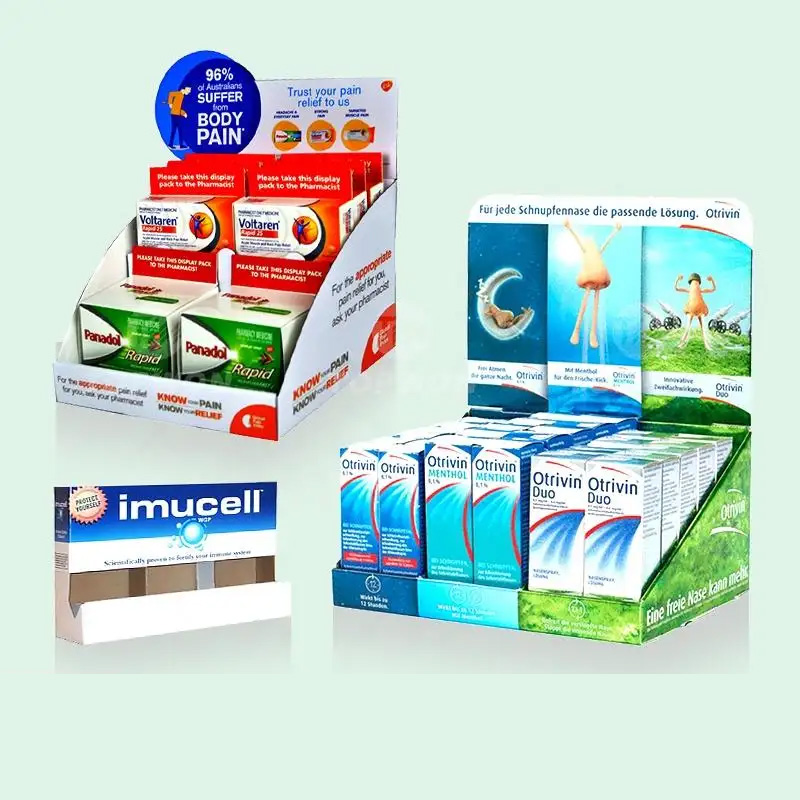 Customized Cardboard Counter Health Care Display Pharmacy Counter Display Drug Display Racks