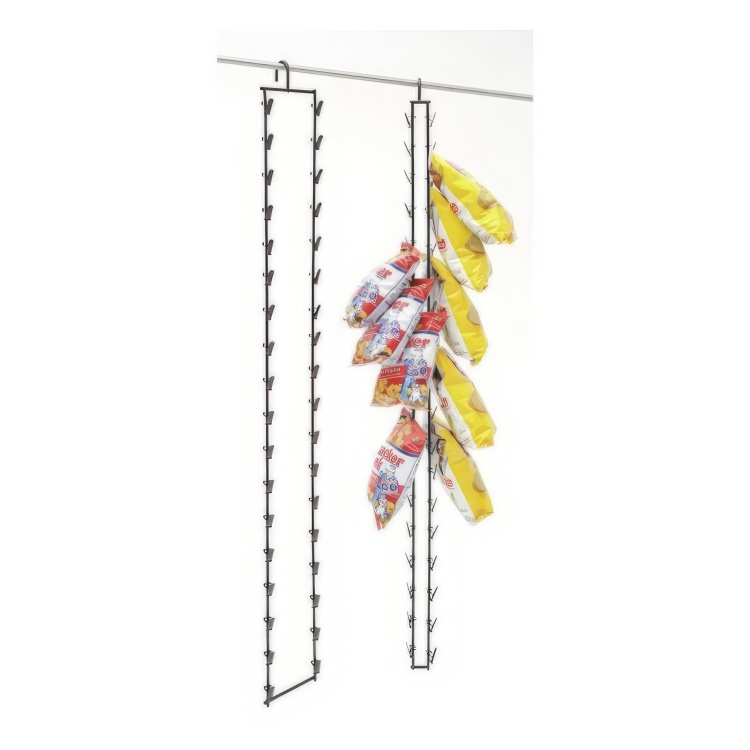 Rotating Metal Wire Potato Chips Display Rack Floor Standing Chip Snack Rack Clip Display for Supermarket