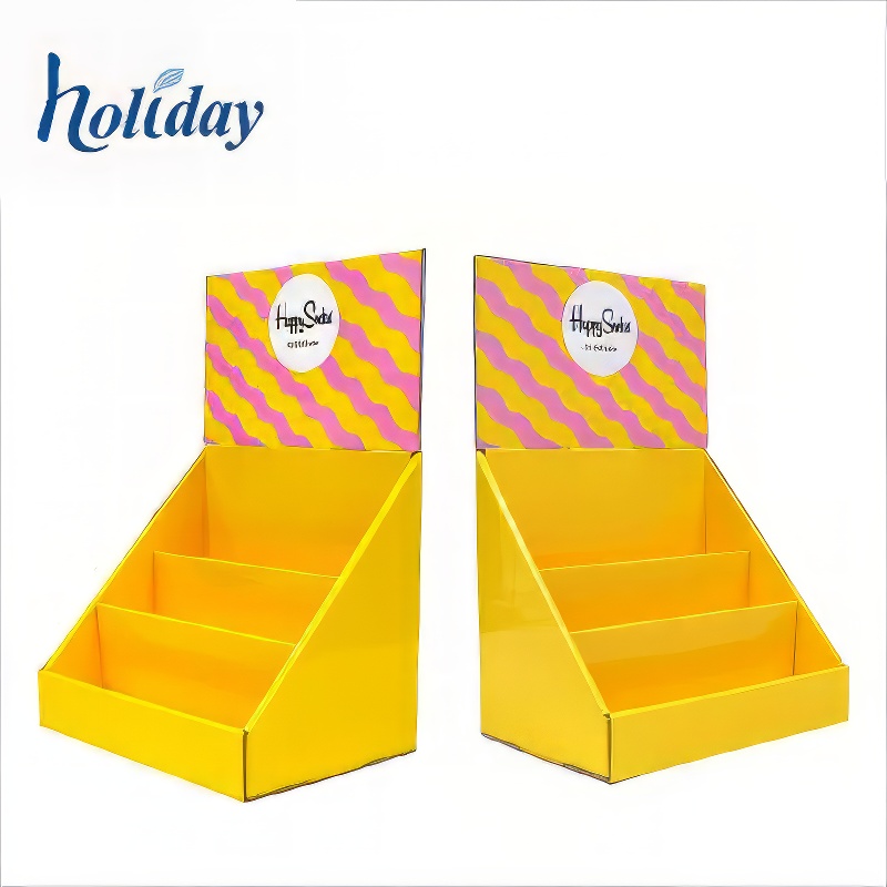 Wholesale Custom LOGO Size PDQ Cardboard Display Desktop Paper Shelf Corrugated Paper Display Stand - Holidaypac