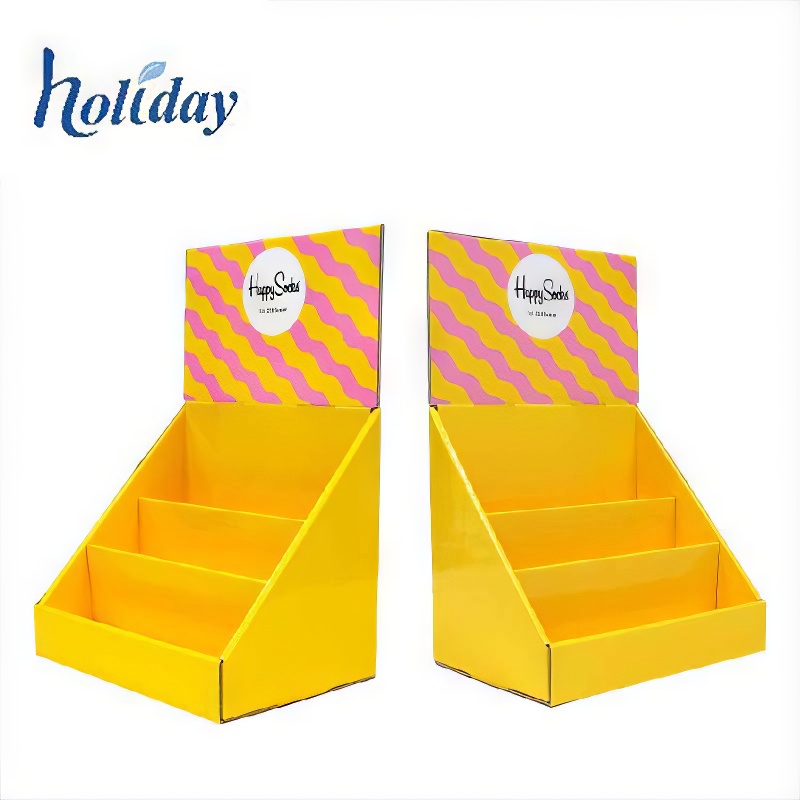 Wholesale Custom LOGO Size PDQ Cardboard Display Desktop Paper Shelf Corrugated Paper Display Stand - Holidaypac