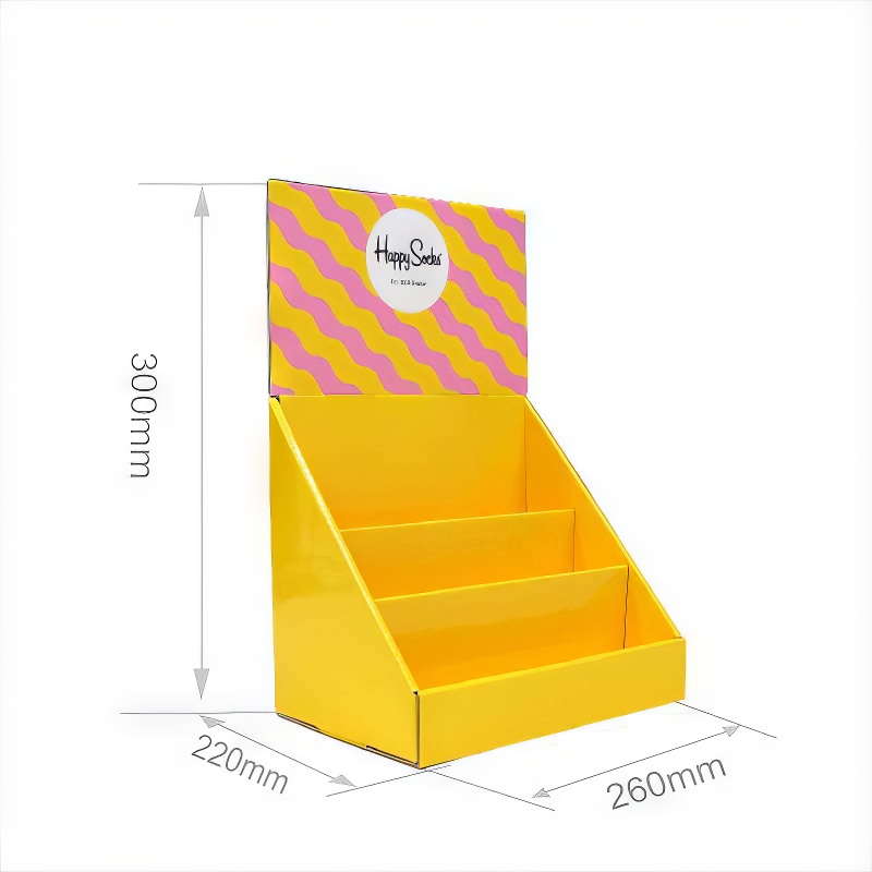 Wholesale Custom LOGO Size PDQ Cardboard Display Desktop Paper Shelf Corrugated Paper Display Stand - Holidaypac