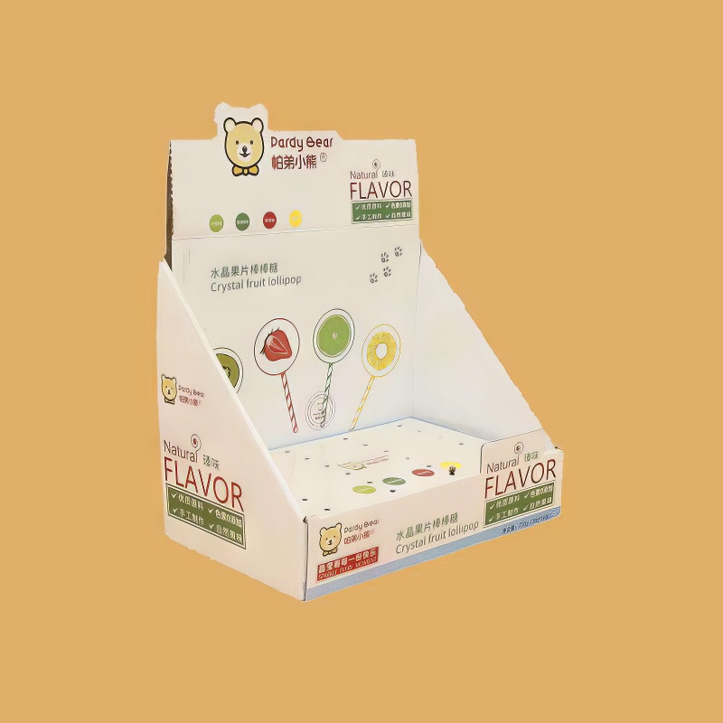 Wholesale Custom Lollipop Display Rack Supermarket Display Box Paper Ad Corrugated PDQ Desktop Display Box