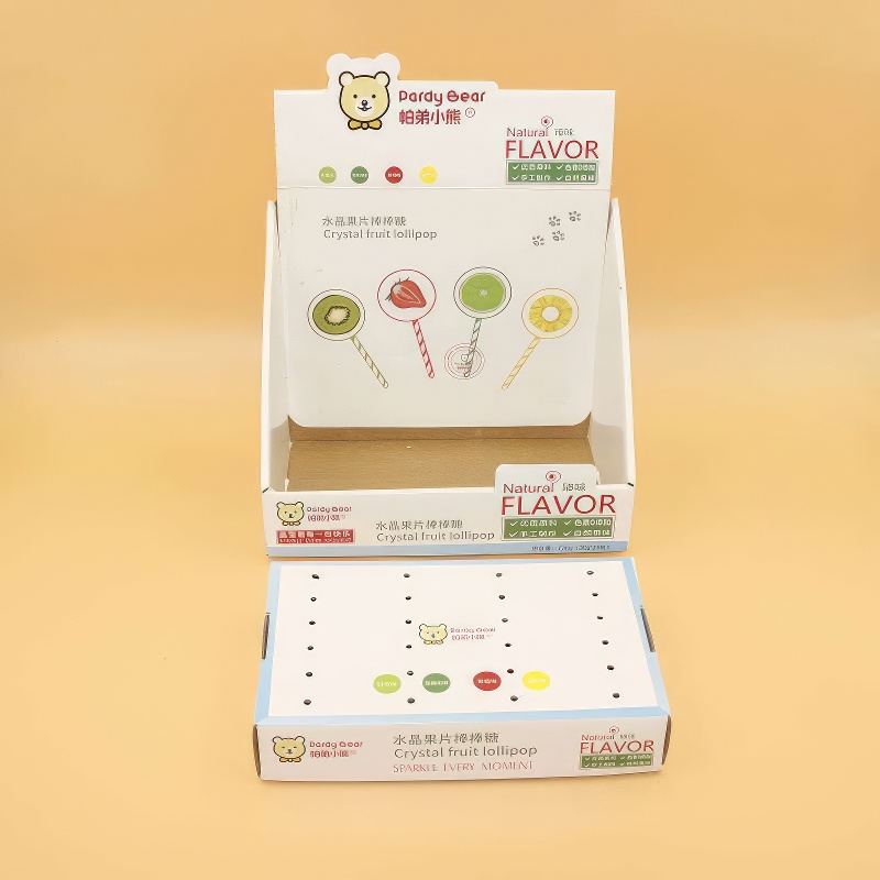 Wholesale Custom Lollipop Display Rack Supermarket Display Box Paper Ad Corrugated PDQ Desktop Display Box - Holidaypac