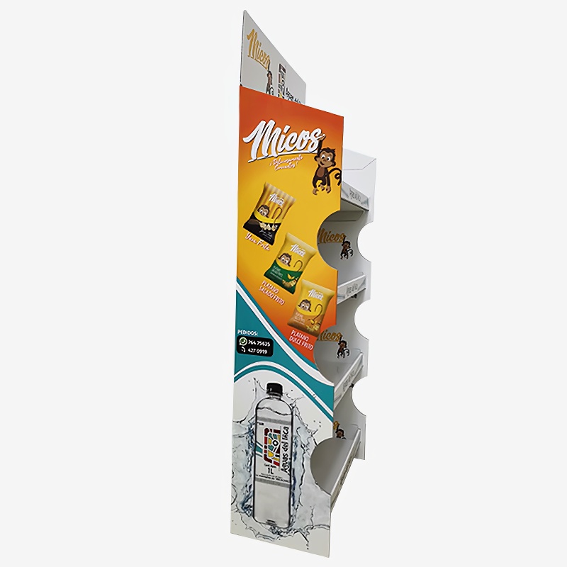 Custom Supermarket Promotion Corrugated Cardboard Food Snake Display Rack Potato Chips Display Rack - Holidaypac