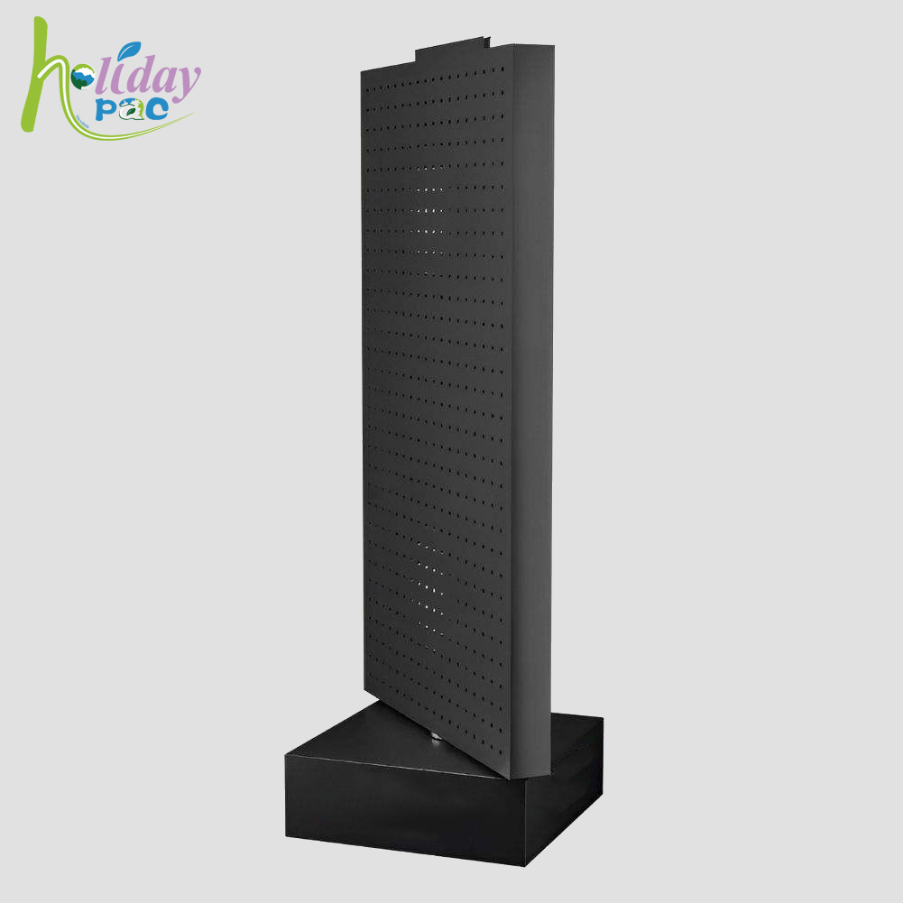 Metal Pegboard Rotating Display Stand with Hooks 2 Sided for Retail - Holidaypac